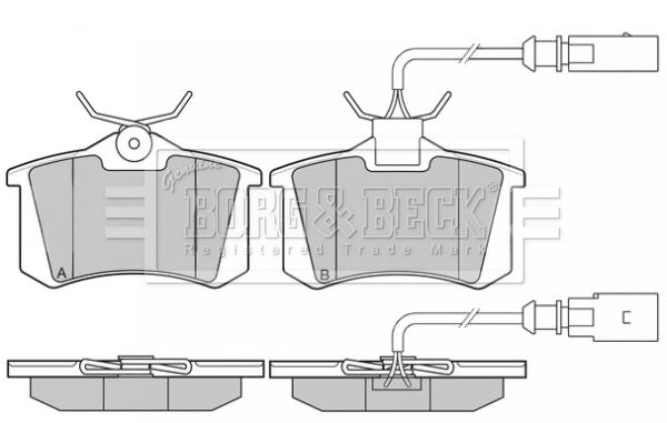 BORG & BECK stabdžių trinkelių rinkinys, diskinis stabdys BBP2445